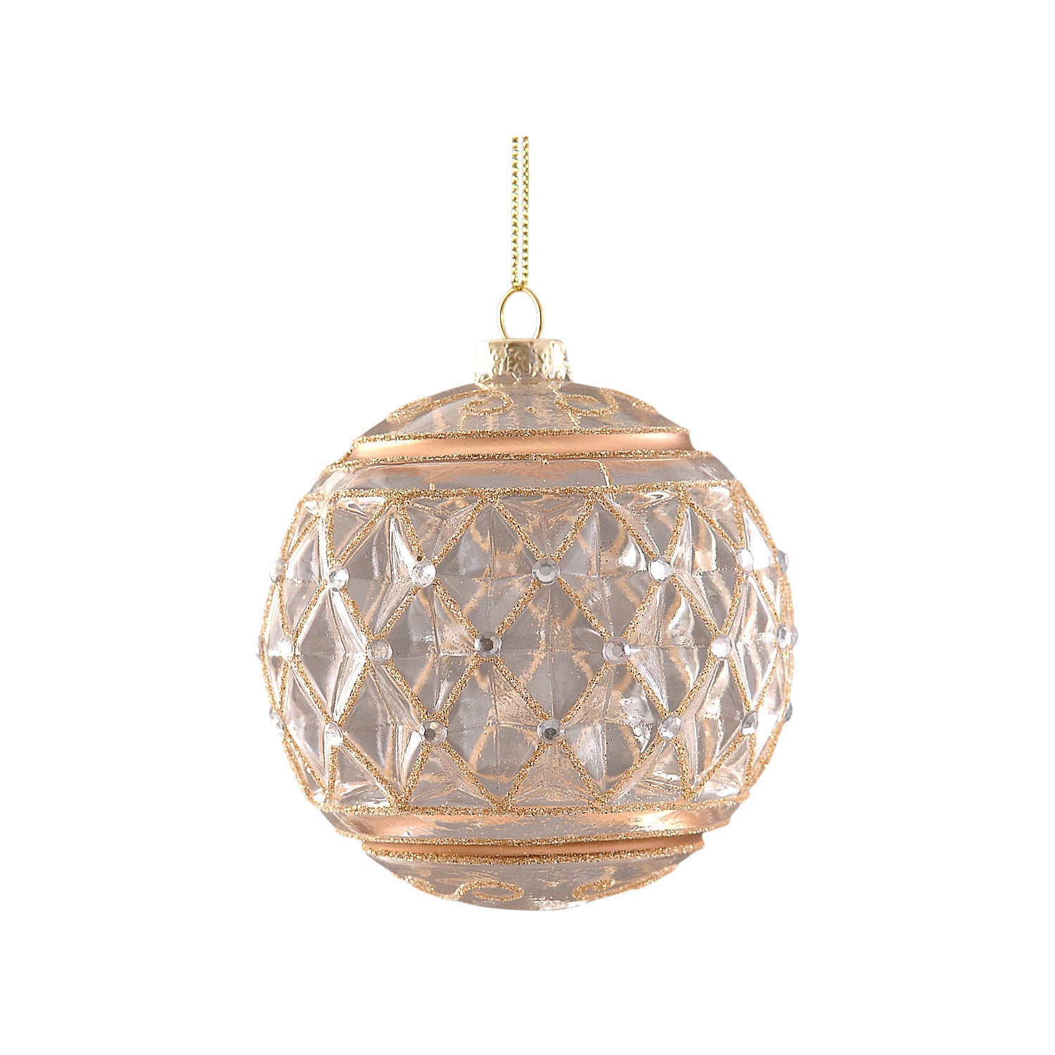 Glob decorativ Beathen, transparent/auriu, 10 cm - SIMONA'S CHRISTMAS
