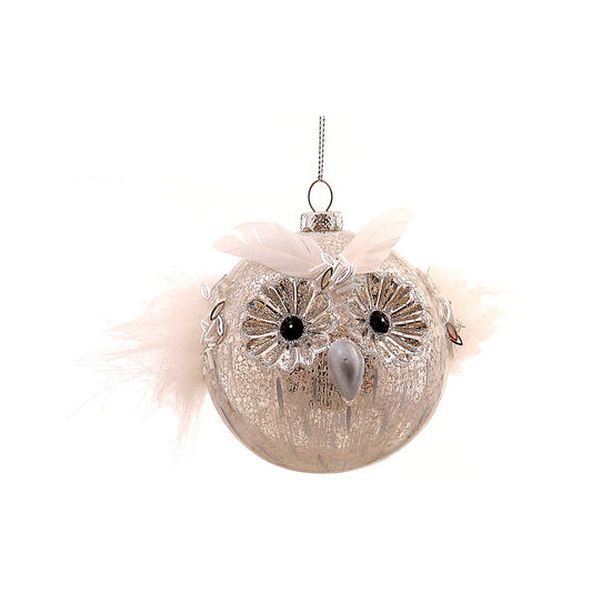 Glob decorativ Bufnita Kowie, sampanie, 10 cm - SIMONA'S CHRISTMAS