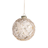 Glob decorativ Carleton, alb/auriu, 10 cm - SIMONA'S CHRISTMAS