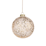 Glob decorativ Carleton, alb/auriu, 10 cm - SIMONA'S CHRISTMAS