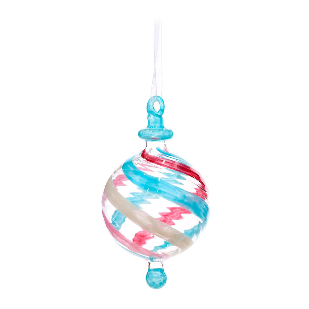 Glob decorativ Carnival, roz/bleu, 17 cm - SIMONA'S CHRISTMAS