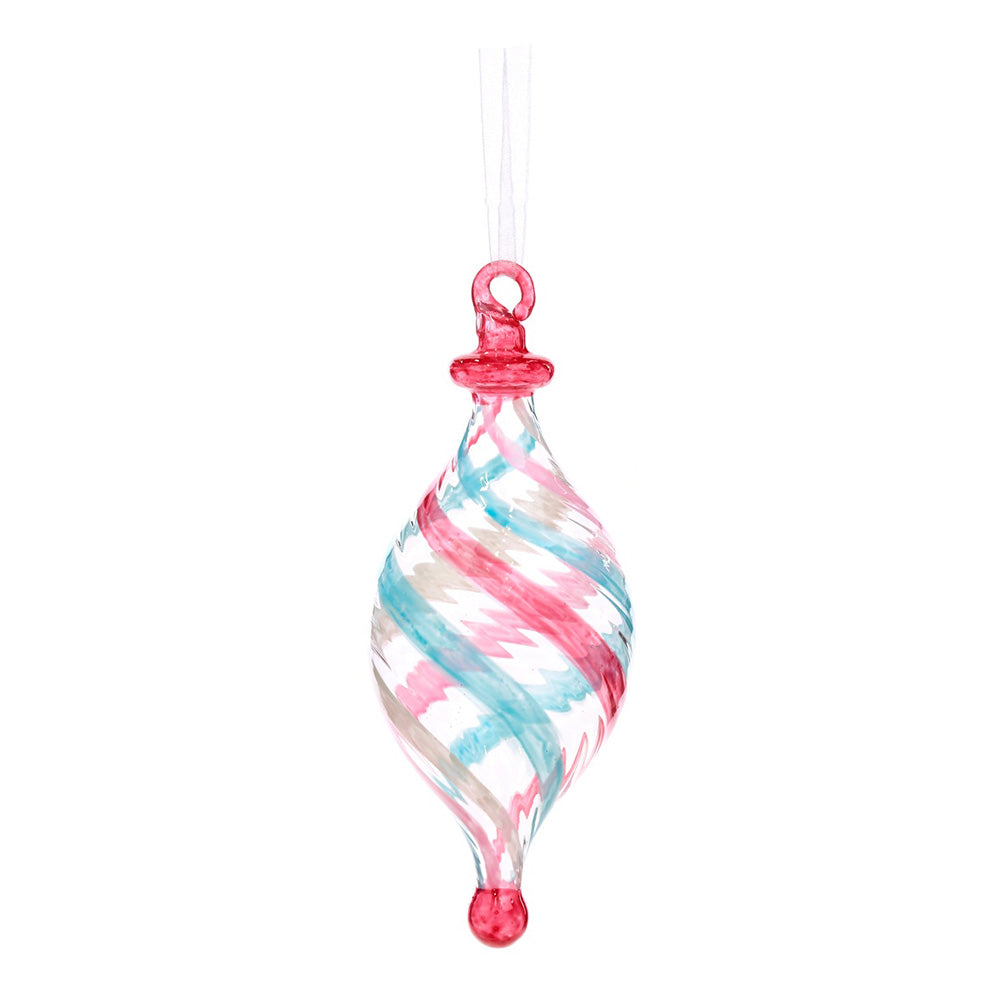 Glob decorativ Carnival, roz/bleu, 17 cm - SIMONA'S CHRISTMAS