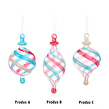 Glob decorativ Carnival, roz/bleu, 17 cm - SIMONA'S CHRISTMAS
