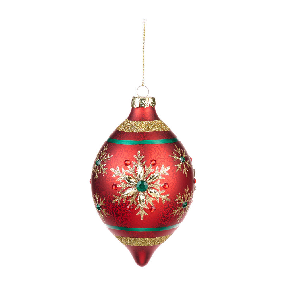 Glob decorativ Charlie Jewel, rosu/verde, 12 cm - SIMONA'S CHRISTMAS