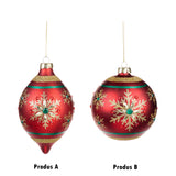 Glob decorativ Charlie Jewel, rosu/verde, 12 cm - SIMONA'S CHRISTMAS