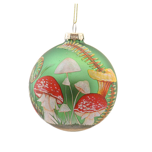 Glob decorativ Ciuperci/Ferigi, verde, 10 cm - SIMONA'S CHRISTMAS