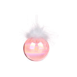 Glob decorativ Clara Plume, roz/alb, 8 cm - SIMONA'S CHRISTMAS