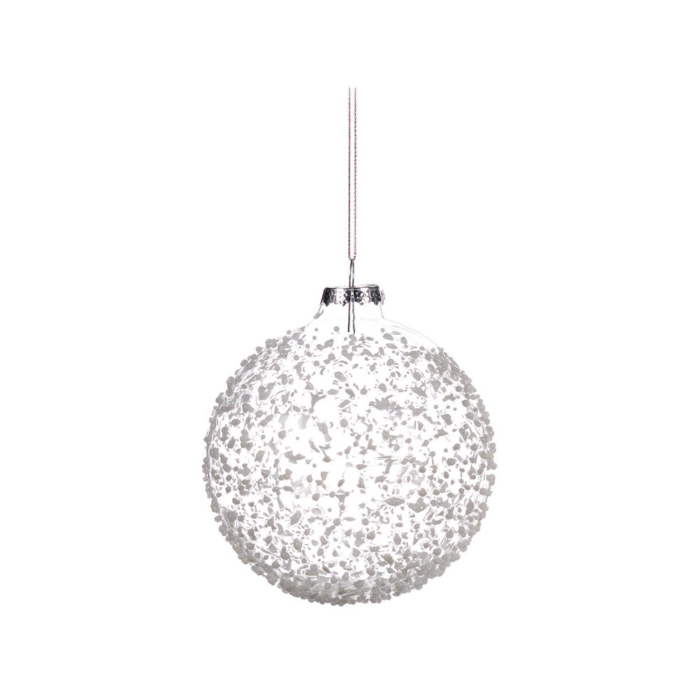 Glob decorativ Crush, alb/transparent, 10 cm - SIMONA'S CHRISTMAS