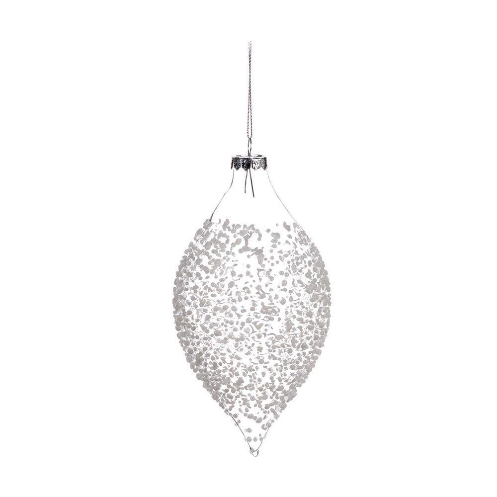 Glob decorativ Crush, alb/transparent, 10 cm - SIMONA'S CHRISTMAS