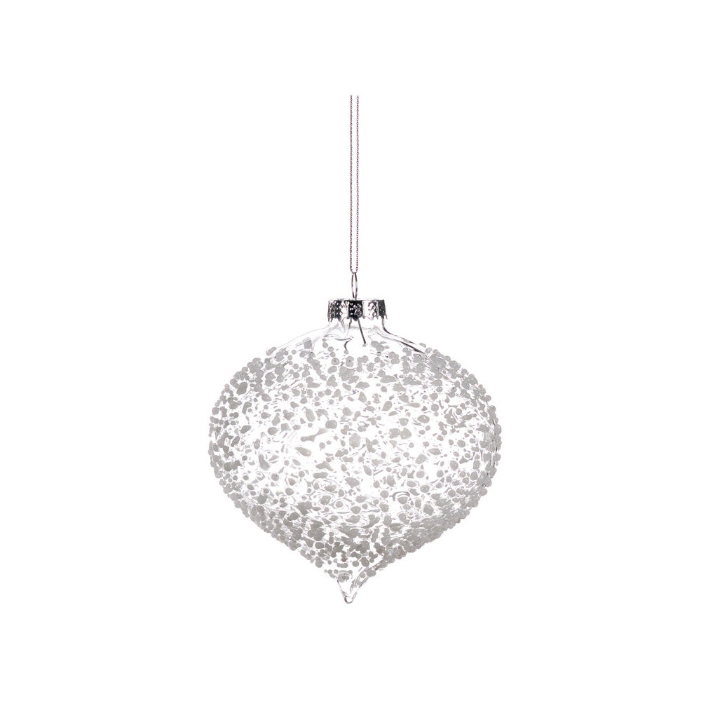 Glob decorativ Crush, alb/transparent, 10 cm - SIMONA'S CHRISTMAS
