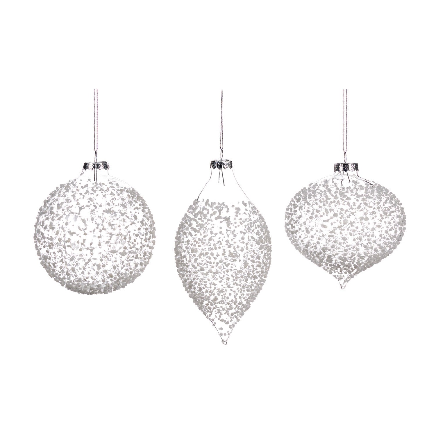 Glob decorativ Crush, alb/transparent, 10 cm - SIMONA'S CHRISTMAS