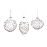Glob decorativ Crush, alb/transparent, 10 cm - SIMONA'S CHRISTMAS