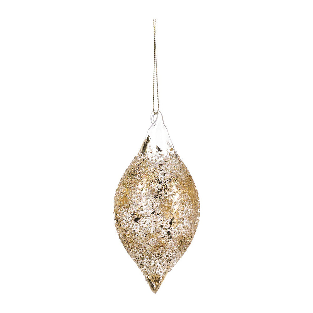 Glob decorativ Crush, auriu/transparent, 8 cm - SIMONA'S CHRISTMAS