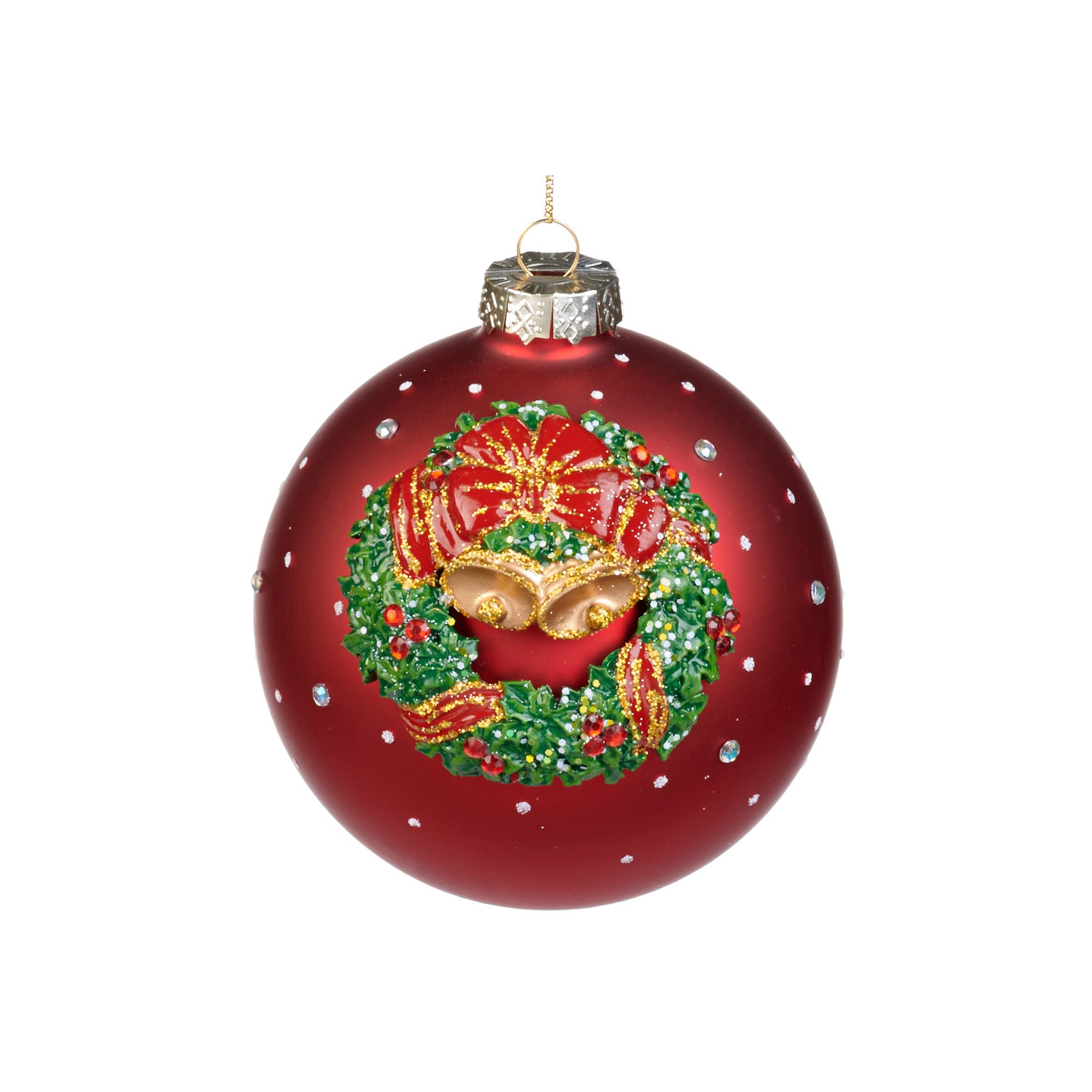 Glob decorativ Diarmad, rosu/verde, 12 cm - SIMONA'S CHRISTMAS