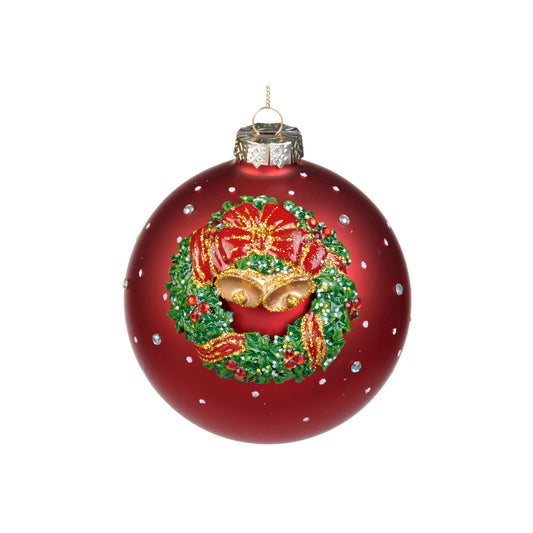 Glob decorativ Diarmad, rosu/verde, 12 cm - SIMONA'S CHRISTMAS