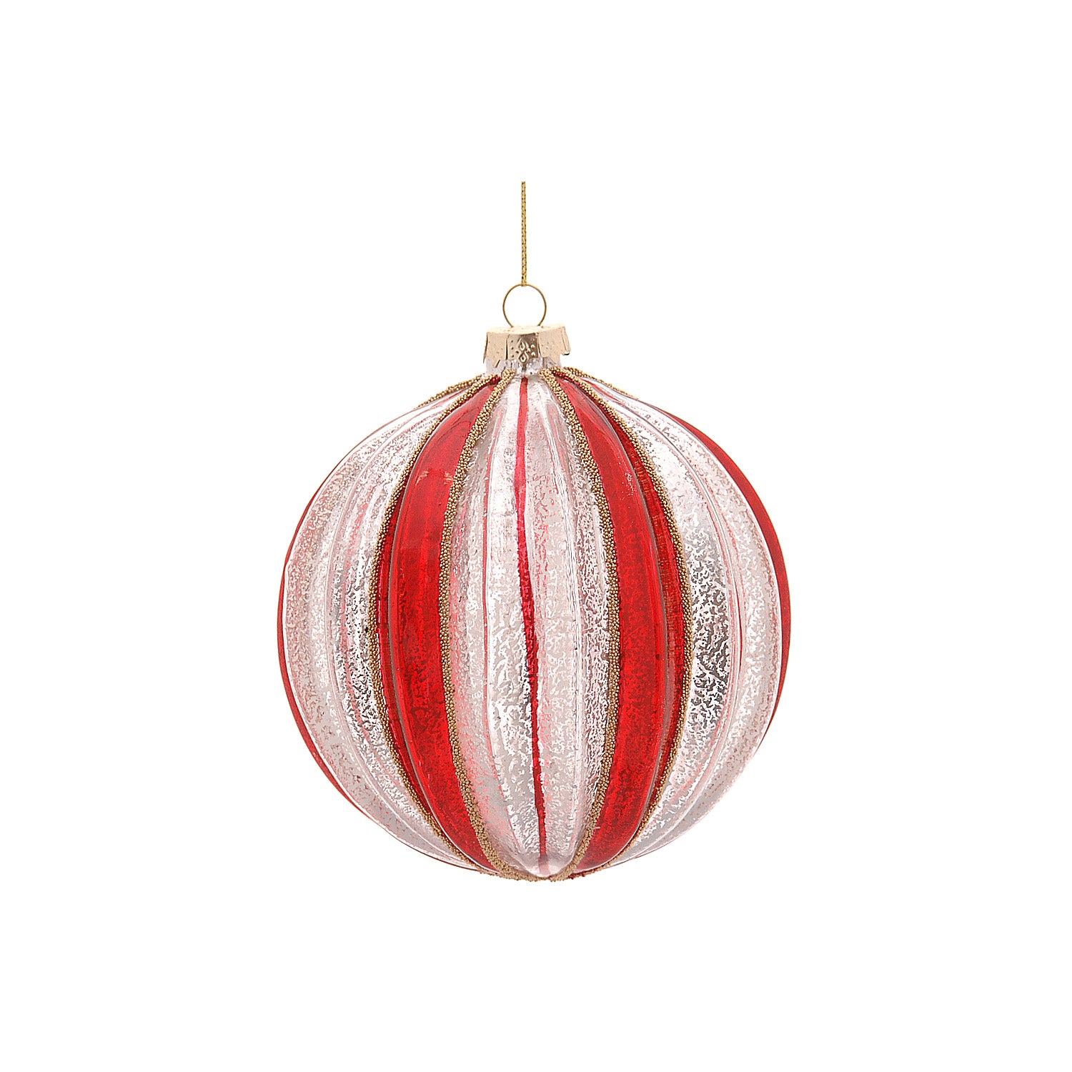 Glob decorativ Dungi, rosu/argintiu, 12 cm - SIMONA'S CHRISTMAS