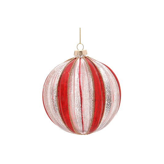 Glob decorativ Dungi, rosu/argintiu, 12 cm - SIMONA'S CHRISTMAS
