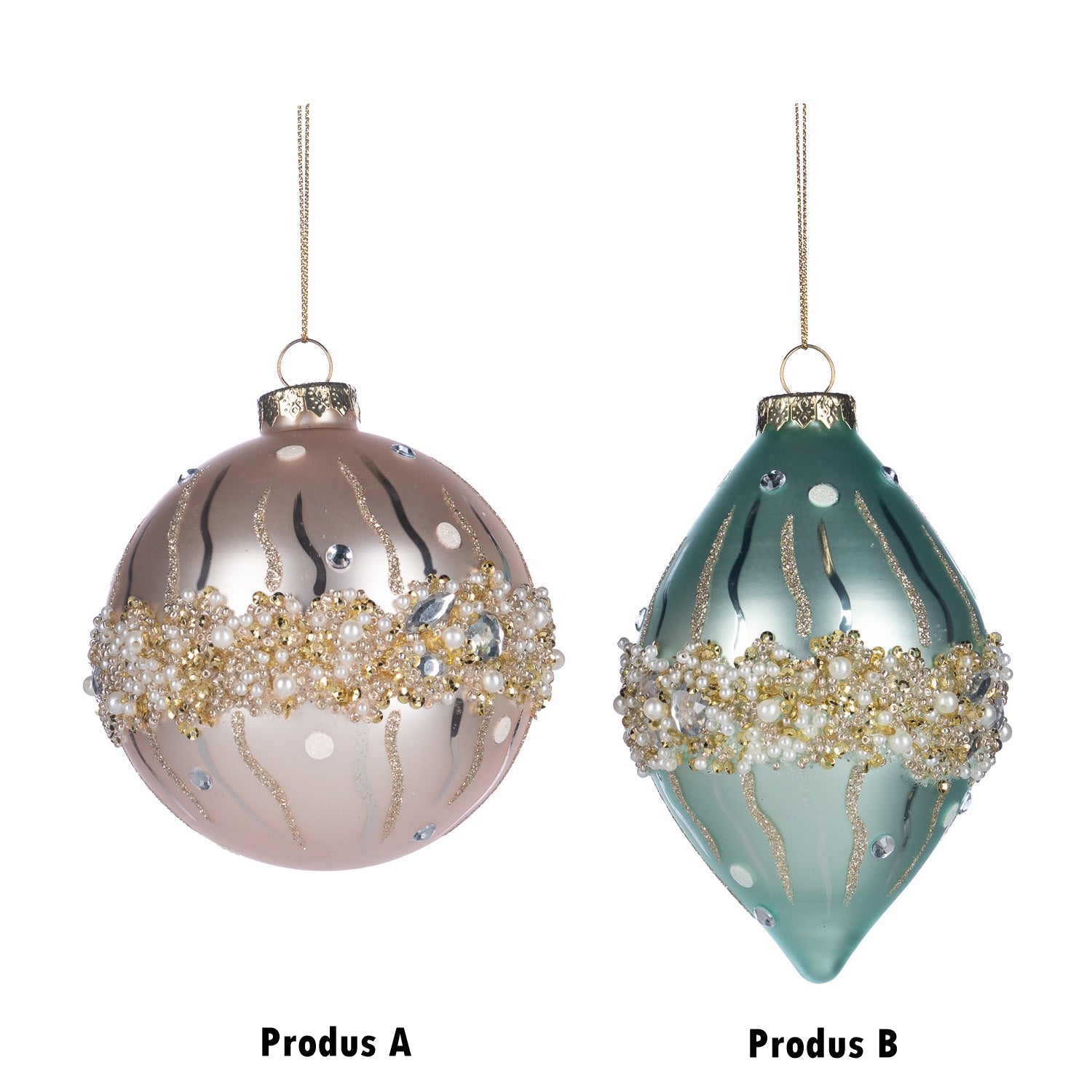 Glob decorativ Eilish, roz/bleu, 13 cm - SIMONA'S CHRISTMAS