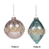 Glob decorativ Eilish, roz/bleu, 13 cm - SIMONA'S CHRISTMAS