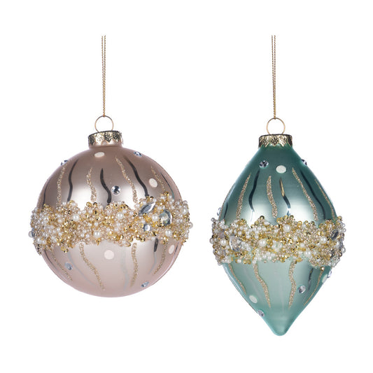 Glob decorativ Eilish, roz/bleu, 13 cm - SIMONA'S CHRISTMAS
