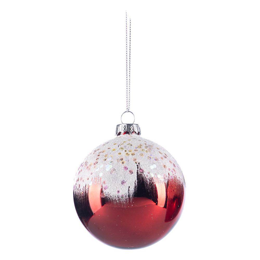 Glob decorativ Eldea, rosu/alb, 8 cm - SIMONA'S CHRISTMAS