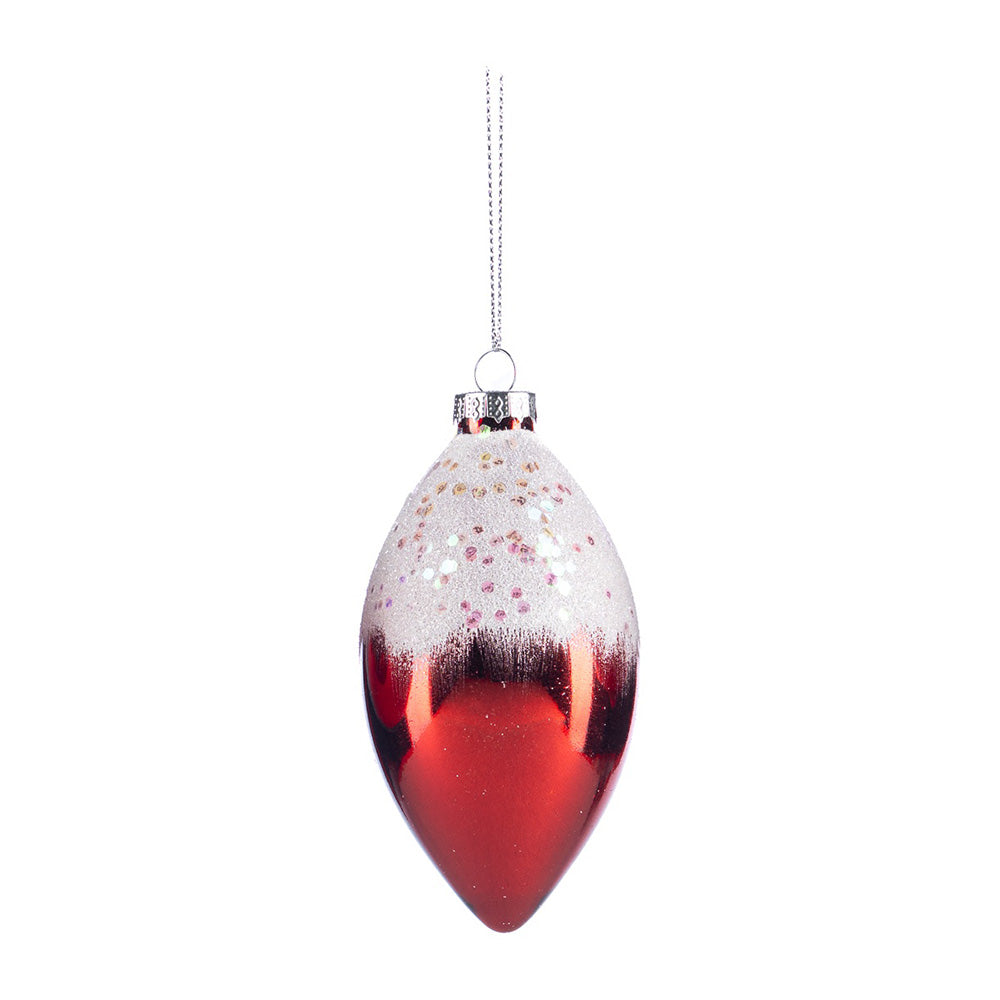 Glob decorativ Eldea, rosu/alb, 8 cm - SIMONA'S CHRISTMAS