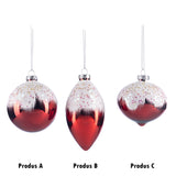 Glob decorativ Eldea, rosu/alb, 8 cm - SIMONA'S CHRISTMAS