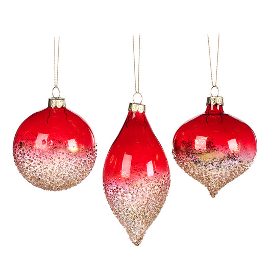 Glob decorativ Elodie, rosu/auriu, 8 cm - SIMONA'S CHRISTMAS