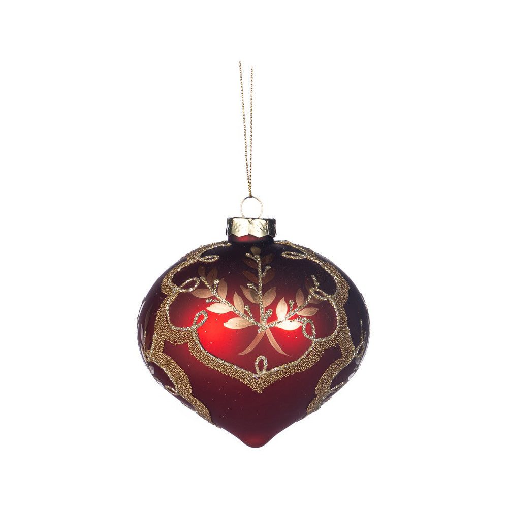 Glob decorativ Eniah, rosu/auriu, 10 cm - SIMONA'S CHRISTMAS