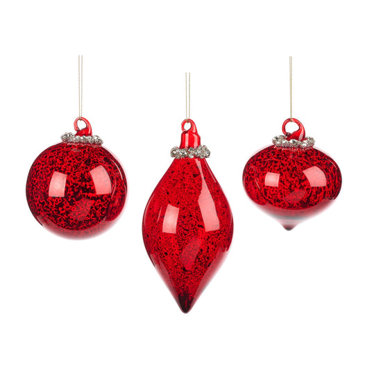 Glob decorativ Ensal Jewel, rosu, 8 cm - SIMONA'S CHRISTMAS