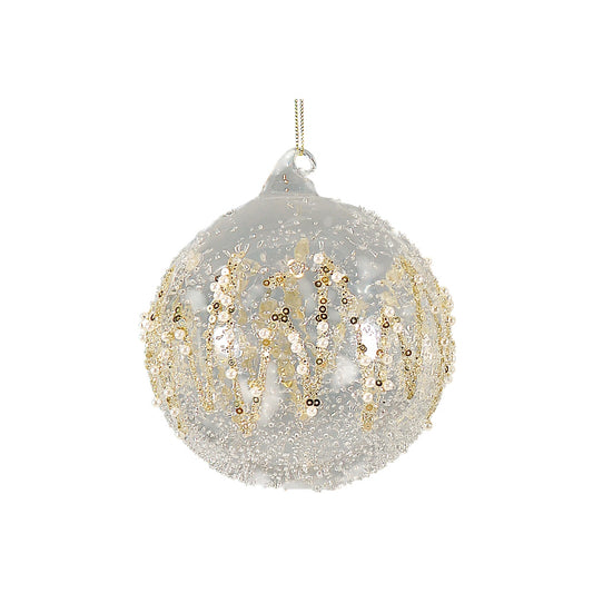 Glob decorativ Evyn, transparent/auriu, 10 cm - SIMONA'S CHRISTMAS