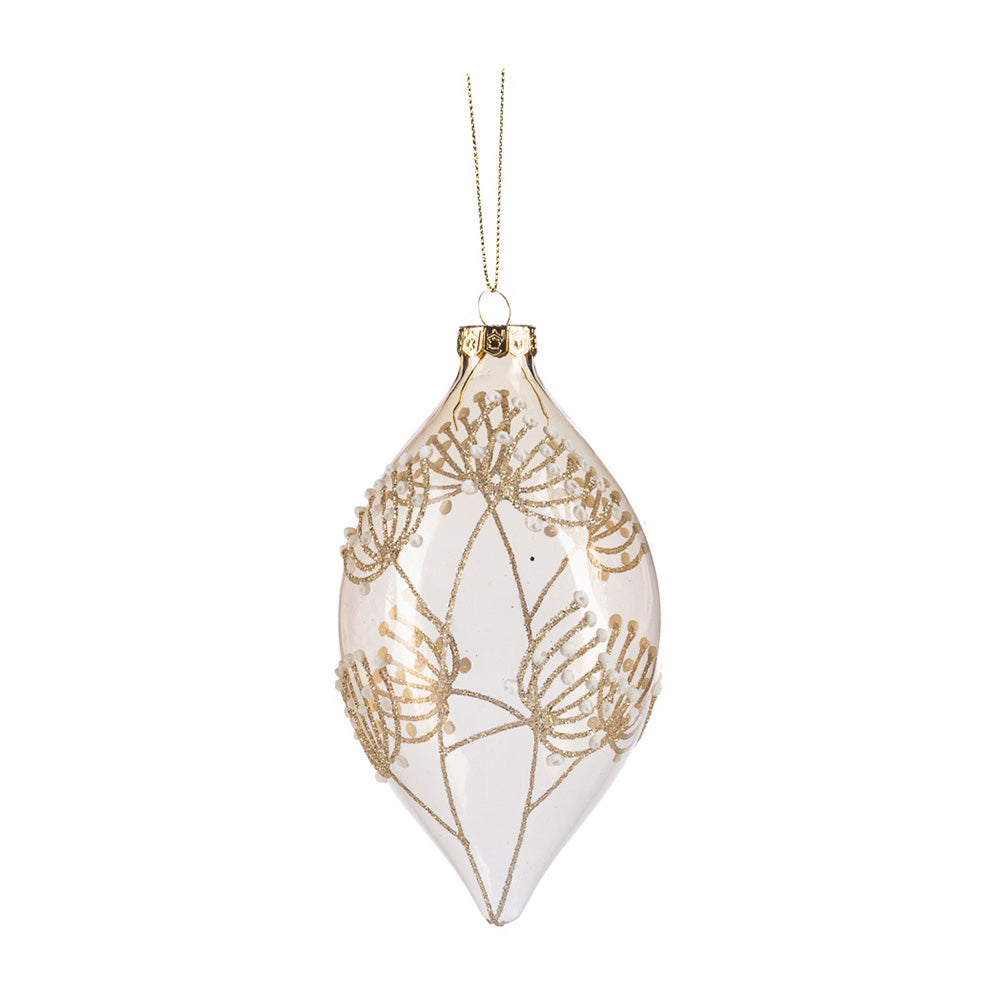 Glob decorativ Favyn, transparent/auriu, 10 cm - SIMONA'S CHRISTMAS