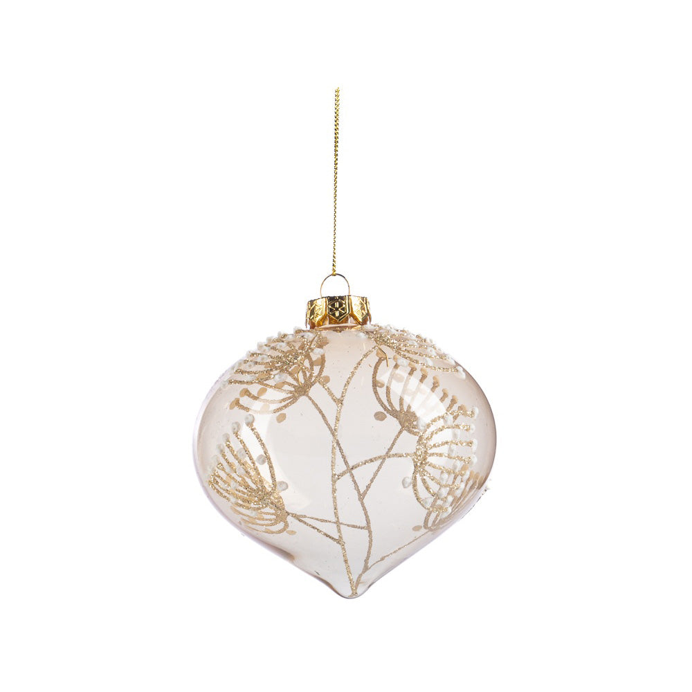 Glob decorativ Favyn, transparent/auriu, 10 cm - SIMONA'S CHRISTMAS