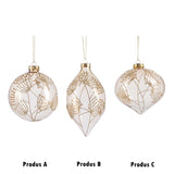 Glob decorativ Favyn, transparent/auriu, 10 cm - SIMONA'S CHRISTMAS