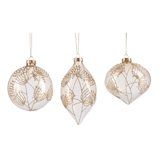 Glob decorativ Favyn, transparent/auriu, 10 cm - SIMONA'S CHRISTMAS