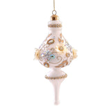 Glob decorativ Finial Edwina, alb/auriu, 20 cm - SIMONA'S CHRISTMAS