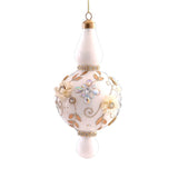 Glob decorativ Finial Edwina, alb/auriu, 20 cm - SIMONA'S CHRISTMAS