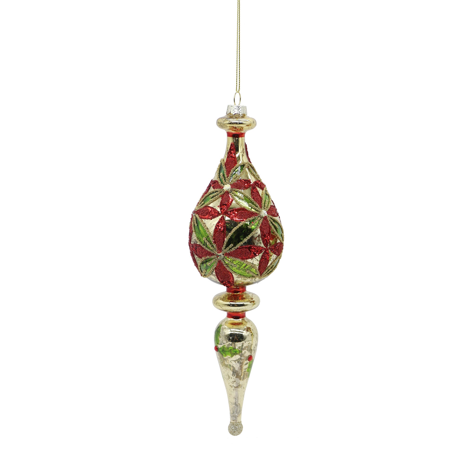 Glob decorativ Finial Myra, rosu/verde, 26 cm - SIMONA'S CHRISTMAS