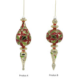 Glob decorativ Finial Myra, rosu/verde, 26 cm - SIMONA'S CHRISTMAS
