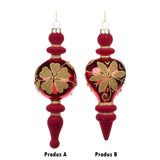 Glob decorativ Finial Theodore, rosu/verde, 20 cm - SIMONA'S CHRISTMAS