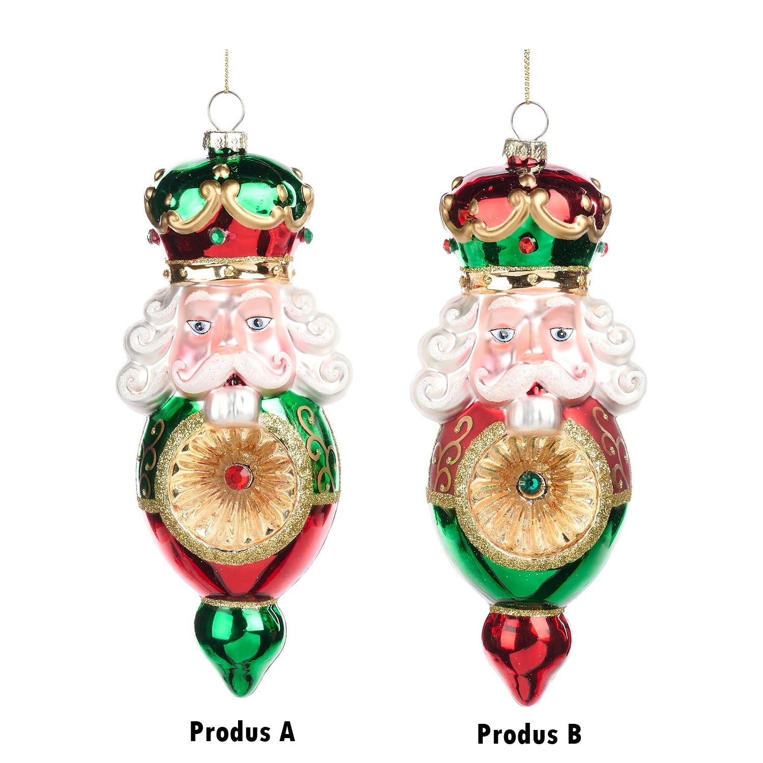 Glob decorativ Finlay, rosu/verde, 18 cm - SIMONA'S CHRISTMAS