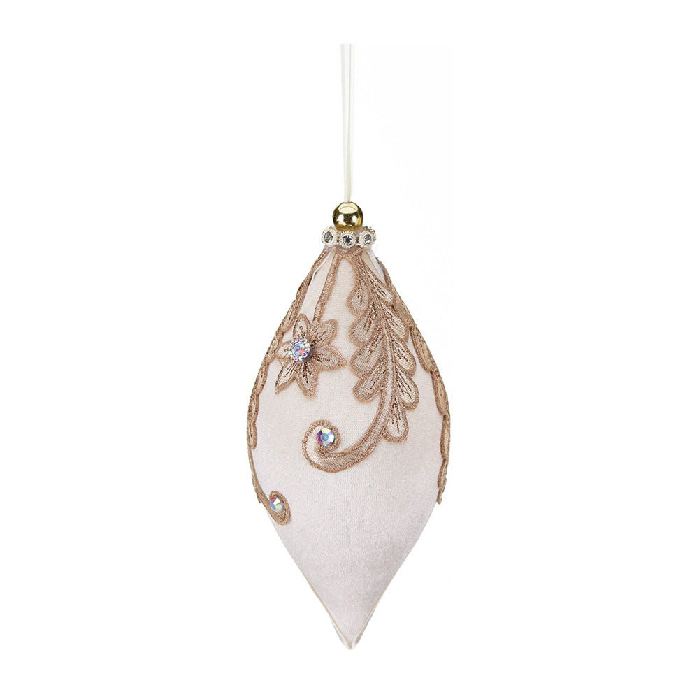 Glob decorativ Francesca, crem/auriu, 17 cm - SIMONA'S CHRISTMAS