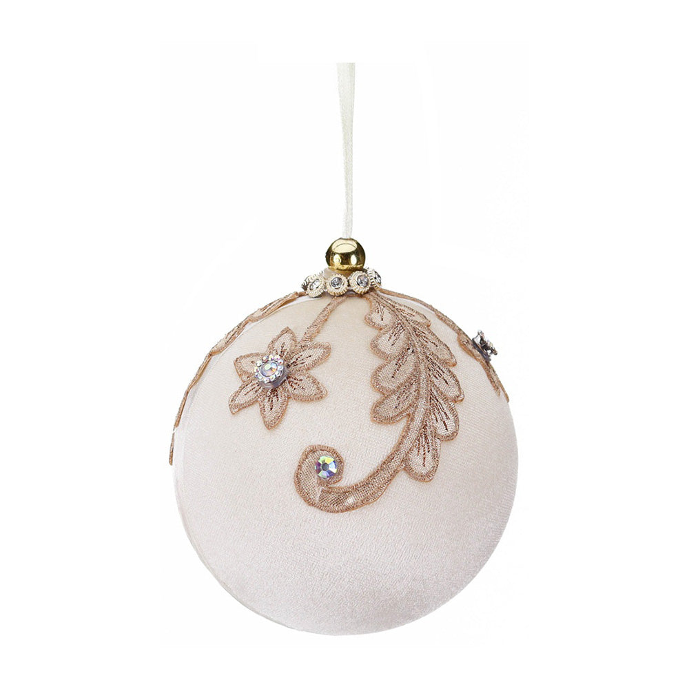 Glob decorativ Francesca, crem/auriu, 17 cm - SIMONA'S CHRISTMAS