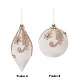 Glob decorativ Francesca, crem/auriu, 17 cm - SIMONA'S CHRISTMAS