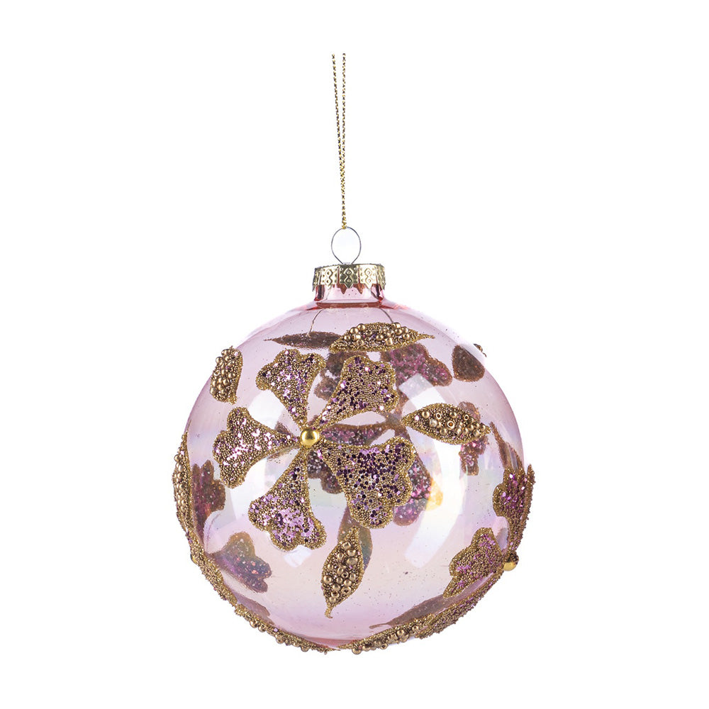 Glob decorativ Francine, roz/auriu, 10 cm - SIMONA'S CHRISTMAS