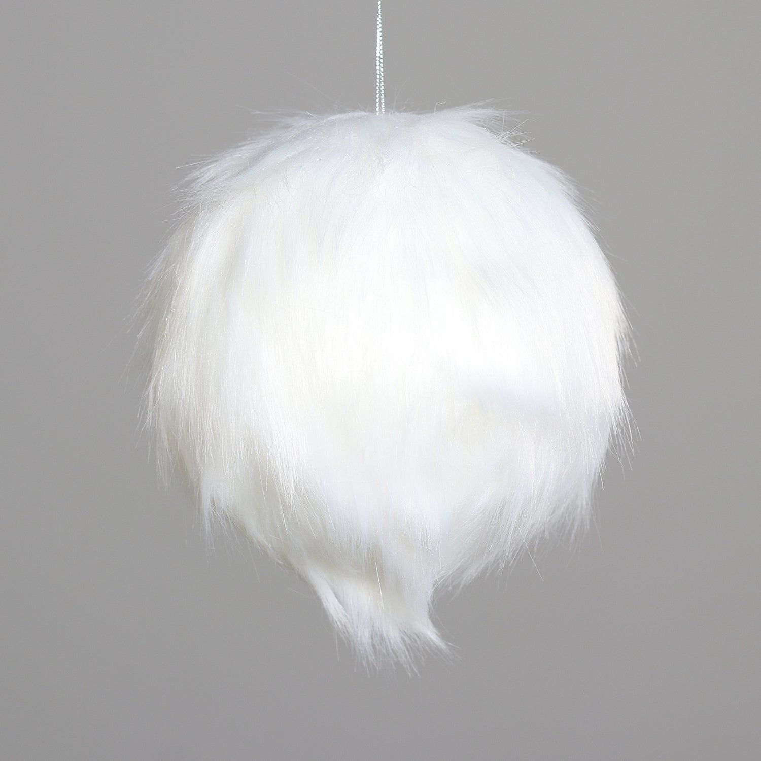 Glob decorativ Furry, alb, 16 cm - SIMONA'S CHRISTMAS