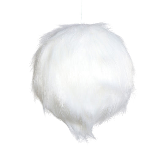 Glob decorativ Furry, alb, 16 cm - SIMONA'S CHRISTMAS
