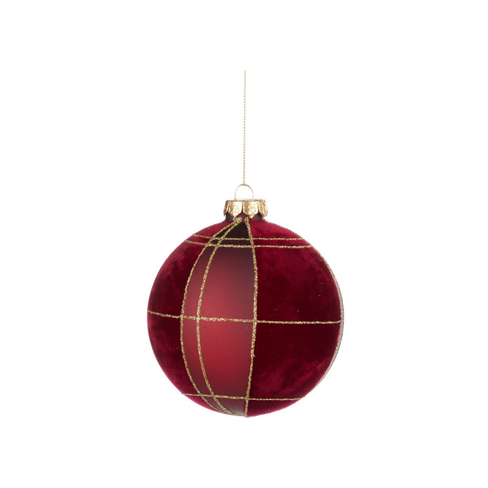 Glob decorativ Hamish, rosu/burgundy, 10 cm - SIMONA'S CHRISTMAS