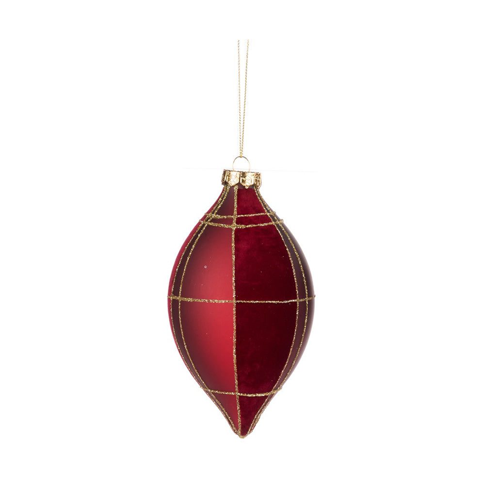 Glob decorativ Hamish, rosu/burgundy, 10 cm - SIMONA'S CHRISTMAS