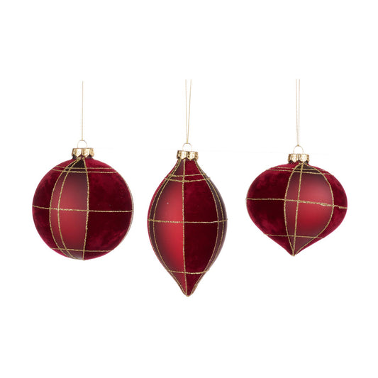 Glob decorativ Hamish, rosu/burgundy, 10 cm - SIMONA'S CHRISTMAS